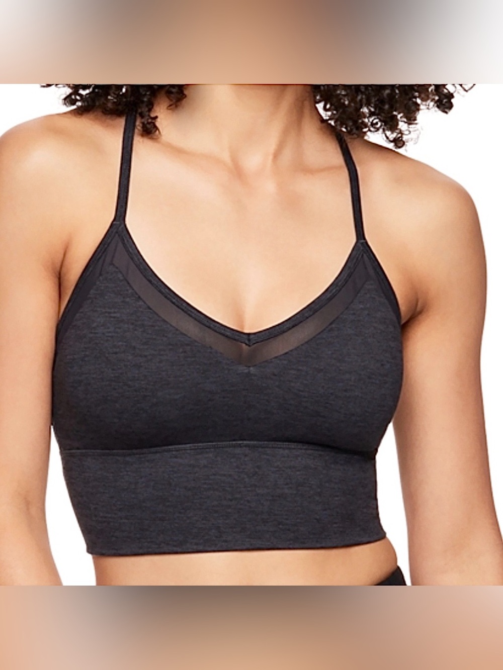 GAIAM Charcoal Longline V-Neck Sports Bralette Size M